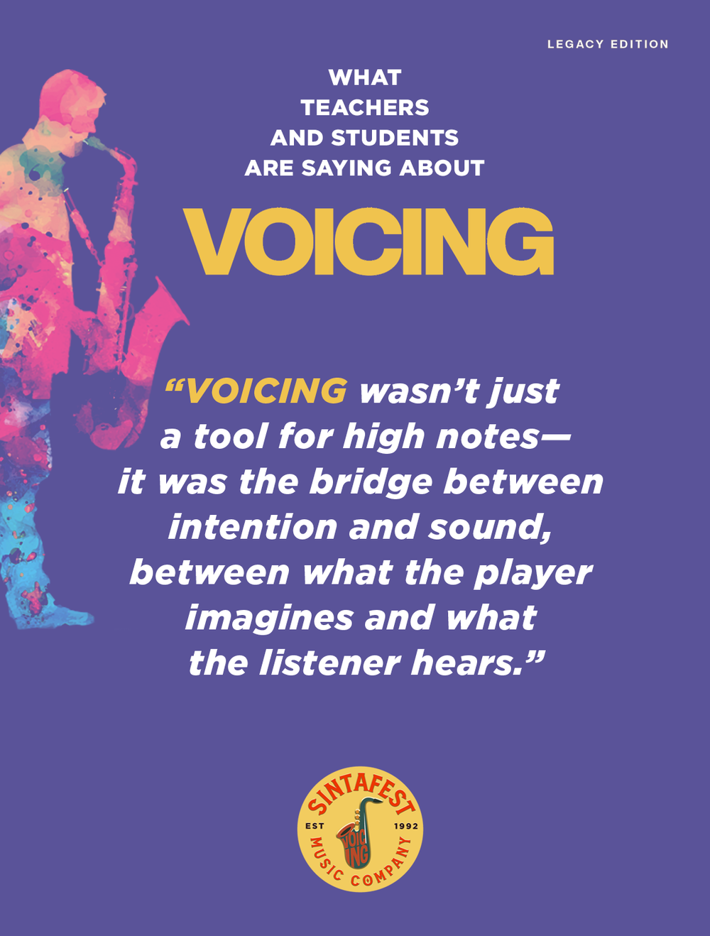 SintaFest VOICING testimonial